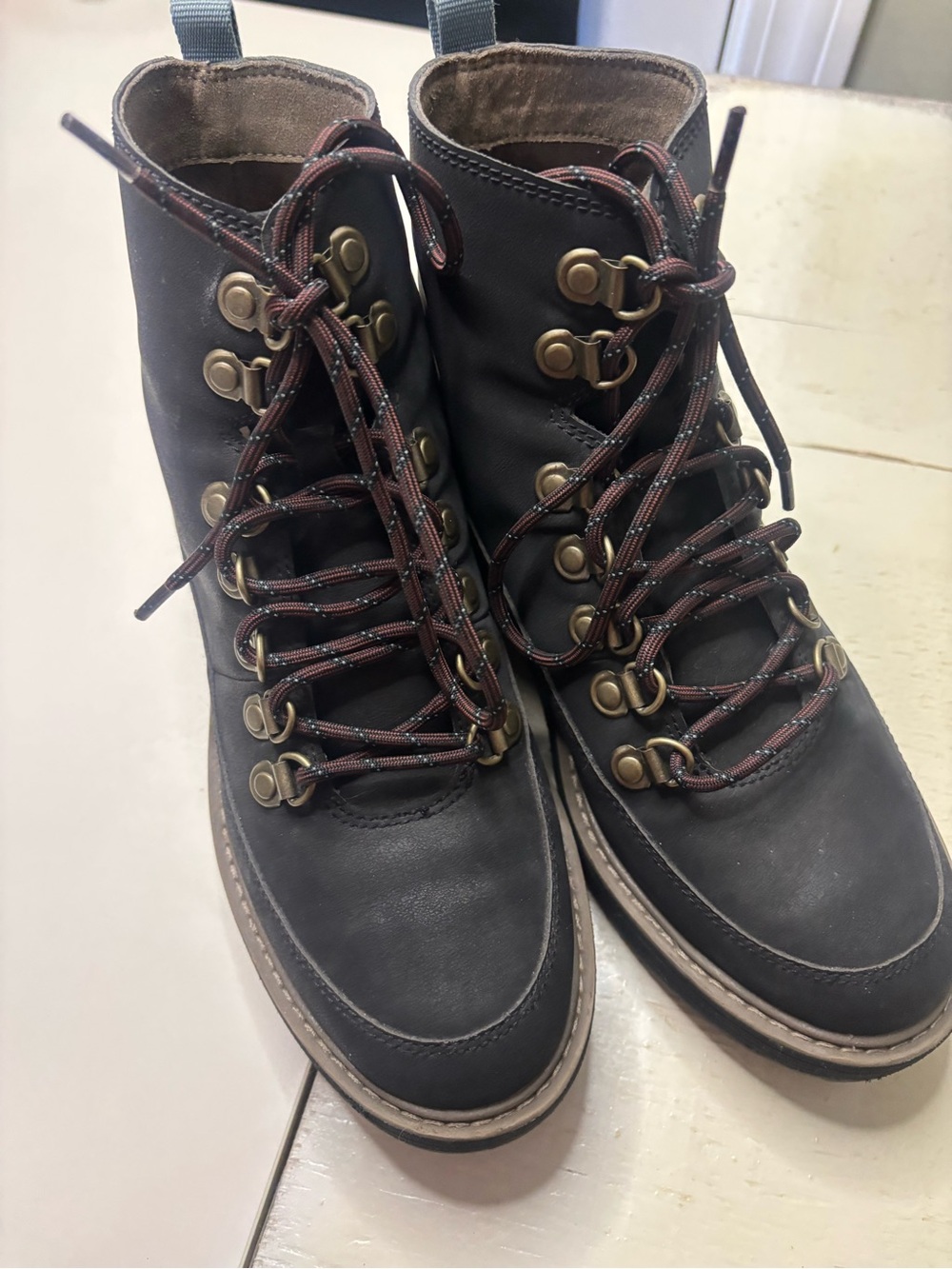 Teva Midform Womens Black Leather Lace Up Casual Ankle Boots Size 6.5 Hiking